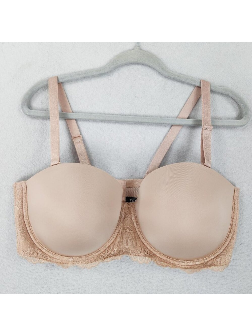 Torrid Bra Women 42F Beige Strapless Lightly Lined Underwire Smooth Multiway NEW